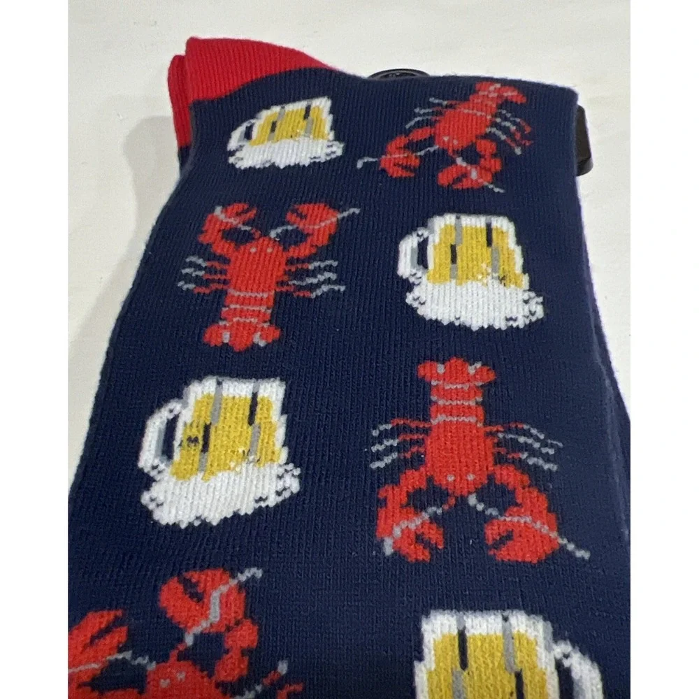 New‎ 2 Pair Panama Jack Men's Novelty Socks Lobster Beer Mugs Shoe Size 8-12